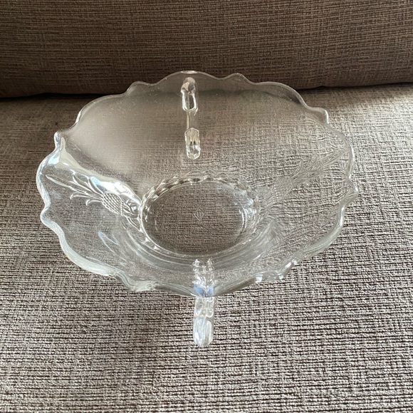 Vintage Heisey Plantation Pineapple Crimped Double Handled Candy Trinket Bowl - Picture 3 of 8